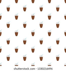 Ice coffee pattern seamless vector repeat for any web design
