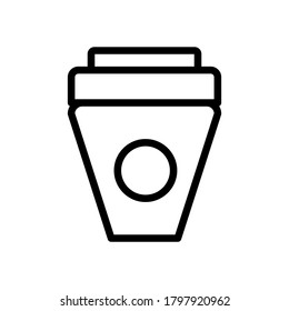 ice coffee symbol line icon, Vector Illustration