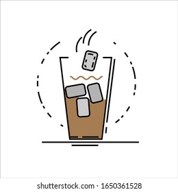 Ice coffee vector.can be used as a logo and icon