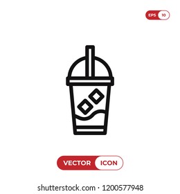 Ice coffee vector icon