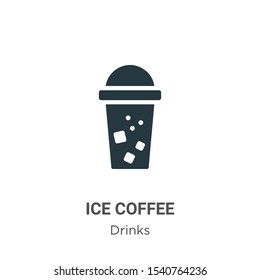 Ice coffee vector icon on white background. Flat vector ice coffee icon symbol sign from modern drinks collection for mobile concept and web apps design.