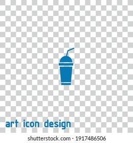 ice coffee vector icon on an abstract background