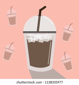 ice coffee vector isolated illustration.