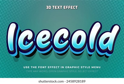 estilo de efecto de texto editable 3d frío hielo