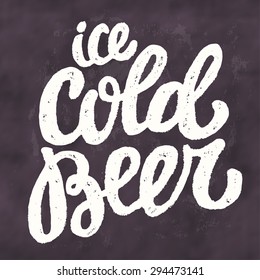 Ice Cold Beer. Chalkboard Sign.