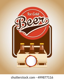 ice cold beer emblem vector illustration design