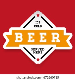 Ice cold Beer vintage stamp