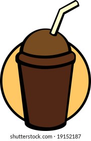 ice cold coffee beverage with drinking straw