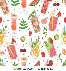 Ice cold drink seamless pattern