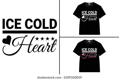 Ice Cold Heart t-shirt collection, T-shirt Design vector, Trendy