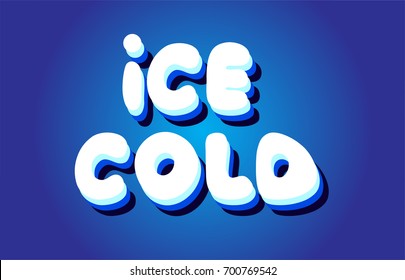 ice cold text 3d blue letters logo postcard banner concept vector creative company icon design template modern white