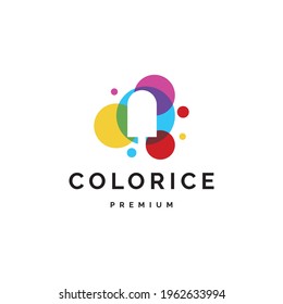 Ice color logo design symbol vector template