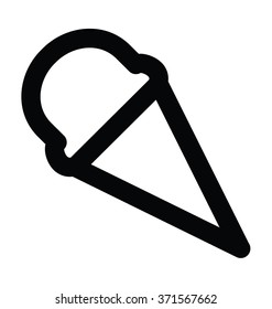 Ice Cone Bold Line Vector Icon