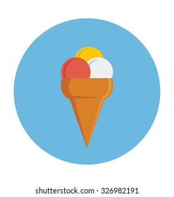 
Ice Cone Colored Vector Icon
