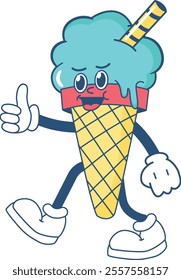 Ice Cone Cute mascot illustration