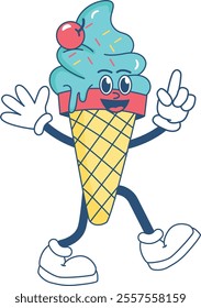 Ice Cone Cute mascot illustration