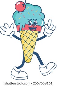 Ice Cone Cute mascot illustration