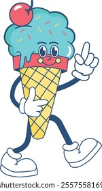 Ice Cone Cute mascot illustration