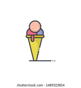 Ice Cone Filled outline vector illustration. Food & Drinks style icon.