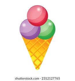 Ice cone flat style icon is visually perfect 