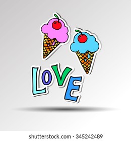 ice cone vector snack summer cold dessert