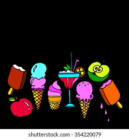 ice cone vector snack summer cold dessert