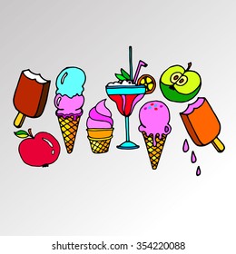 ice cone vector snack summer cold dessert