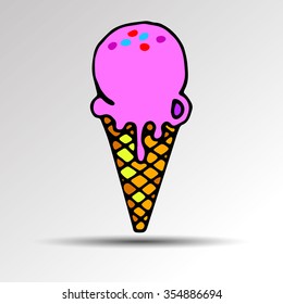 ice cone vector snack summer cold dessert