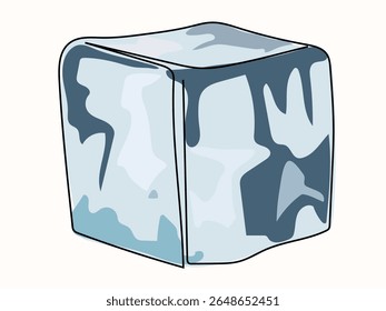 Ice in continuous line pattern on white background.