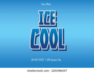 Ice Cool Text Effect And Illustration.