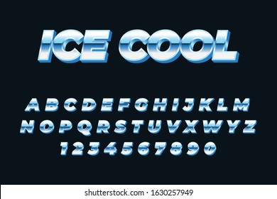 Ice Cool text style effect Premium Vector