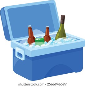 Ice cooler box with drinks