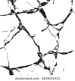 Ice Crack Texture on White Background for Winter Themes, Frozen Effects, or Cool Aesthetic