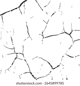 Ice Crack Texture on White Background for Winter Themes, Frozen Effects, or Cool Aesthetic