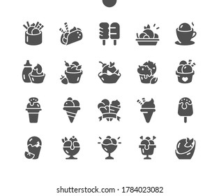 Ice cream 2 Well-crafted Pixel Perfect Vector Solid Icons 30 2x Grid for Web Graphics and Apps. Simple Minimal Pictogram