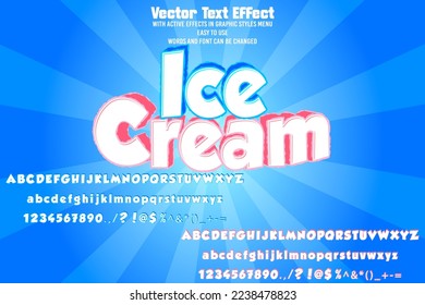 ice cream 3d editable text effect template