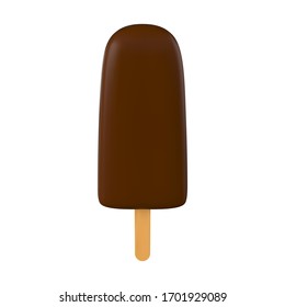 Ice cream 3D realistic icon. Flavored dessert isolated on white background. Vector Illustration