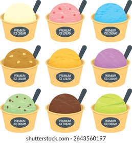 Sorvete 9 Sabor Set