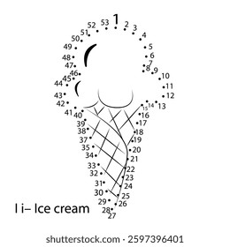 раскраска Ice cream ABC Connect the Dots Coloring Pages  Fun Educational Printable Activity for Kids