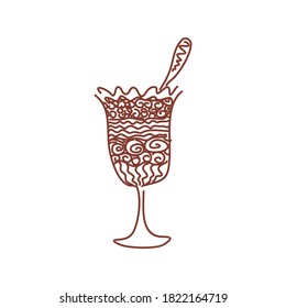 Ice cream abstract sketch. Vector illustration