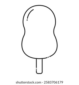 Ice cream Abstract wavy shape on stick linear Icon minimalist design concept. Logo Pictogram idea