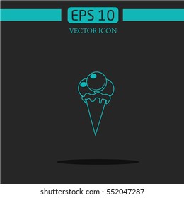 ice cream abstractedly  icon vector. on dark background.logo design.graphic image.