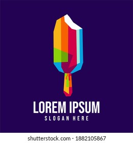 ice cream abstrak, full color with dark background, lorem ipsum, eps file. Good for logo brand, t-shirt etc. eps file