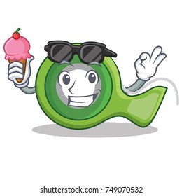 With ice cream adhesive tape character cartoon vector illustration