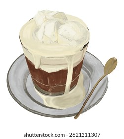 Ice cream, affogato, cafe latte, coffee drink, dessert