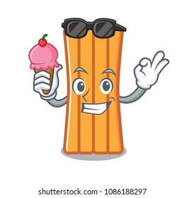 With ice cream air mattress character cartoon