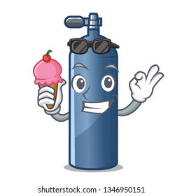 With ice cream air tank diving isolated the mascot