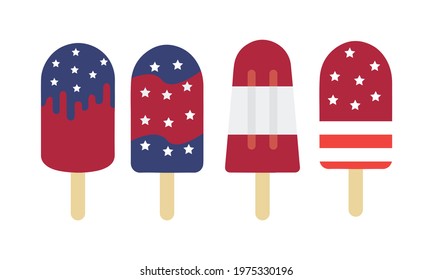 Ice cream America 4th Of July 
 US Independence Day - Patriotic Ice cream Vector and Clip Art