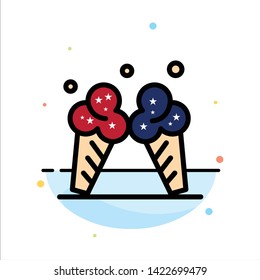 Ice cream, Ice, Cream, American Abstract Flat Color Icon Template