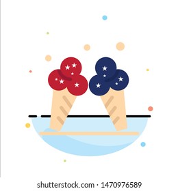 Ice cream, Ice, Cream, American Abstract Flat Color Icon Template. Vector Icon Template background